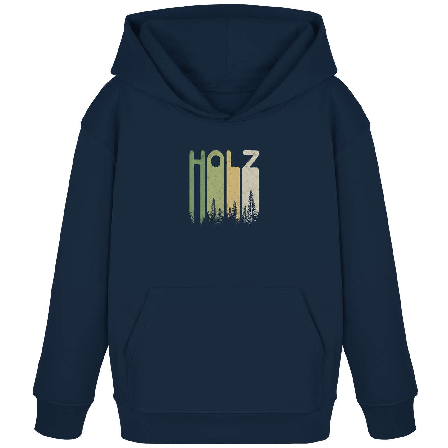 Holz Retro Wald Schriftzug - Kids Organic Hoodie