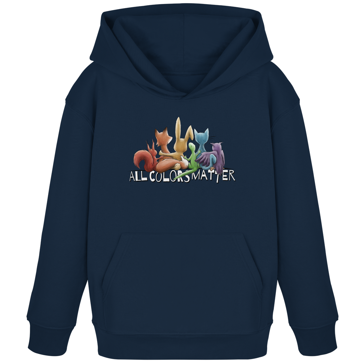 All Colors Matter! Regenbogen Tiere für Vielfalt - Kids Organic Hoodie