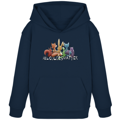 All Colors Matter! Regenbogen Tiere für Vielfalt - Kids Organic Hoodie