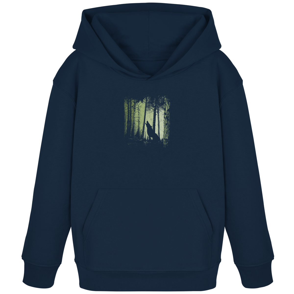 Einsamer Wolf im Zwielicht Wald  - Kids Organic Hoodie