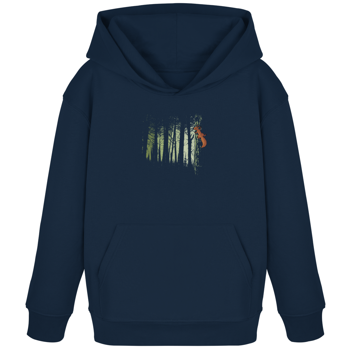 Eichhörnchen im Zwielicht-Wald - Kids Organic Hoodie
