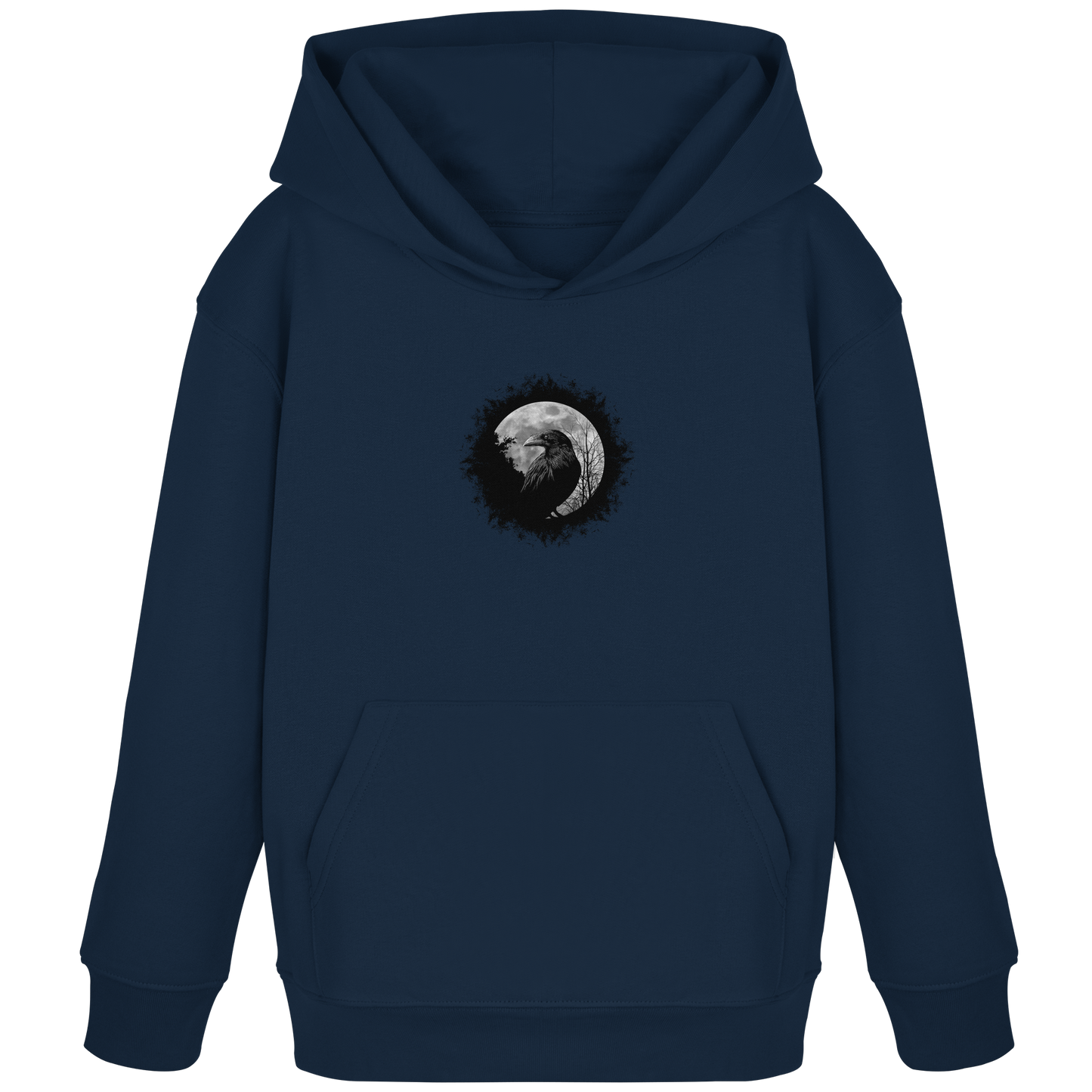 Schwarzer Rabe bei Vollmond  - Kids Organic Hoodie