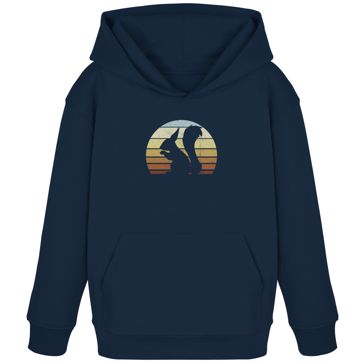 Retro Eichhörnchen Silhouette - Kids Organic Hoodie