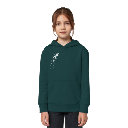 Gecko Eidechse Silhouette hell - Kids Organic Hoodie