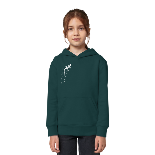 Gecko Eidechse Silhouette hell - Kids Organic Hoodie