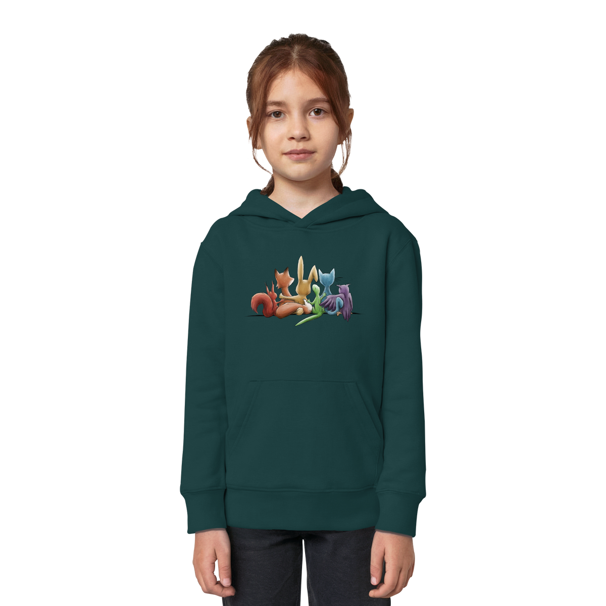 Regenbogen Tiere für Freundschaft, Toleranz und Vielfalt - Kids Organic Hoodie