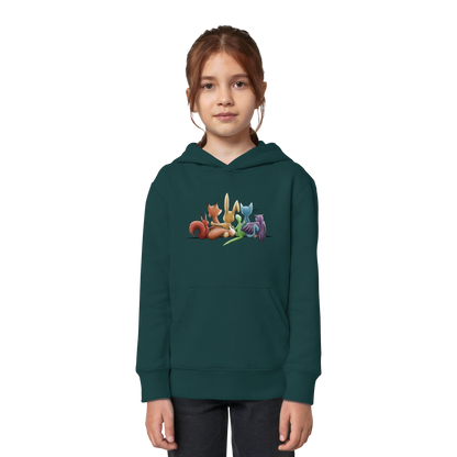 Regenbogen Tiere für Freundschaft, Toleranz und Vielfalt - Kids Organic Hoodie