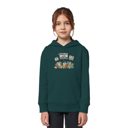 Demo-Katzen gegen Faschismus und für Vielfalt - Kids Organic Hoodie