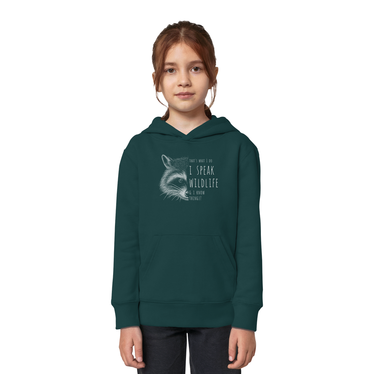 I Speak Wildlife And I Know Waschbär - Kids Organic Hoodie