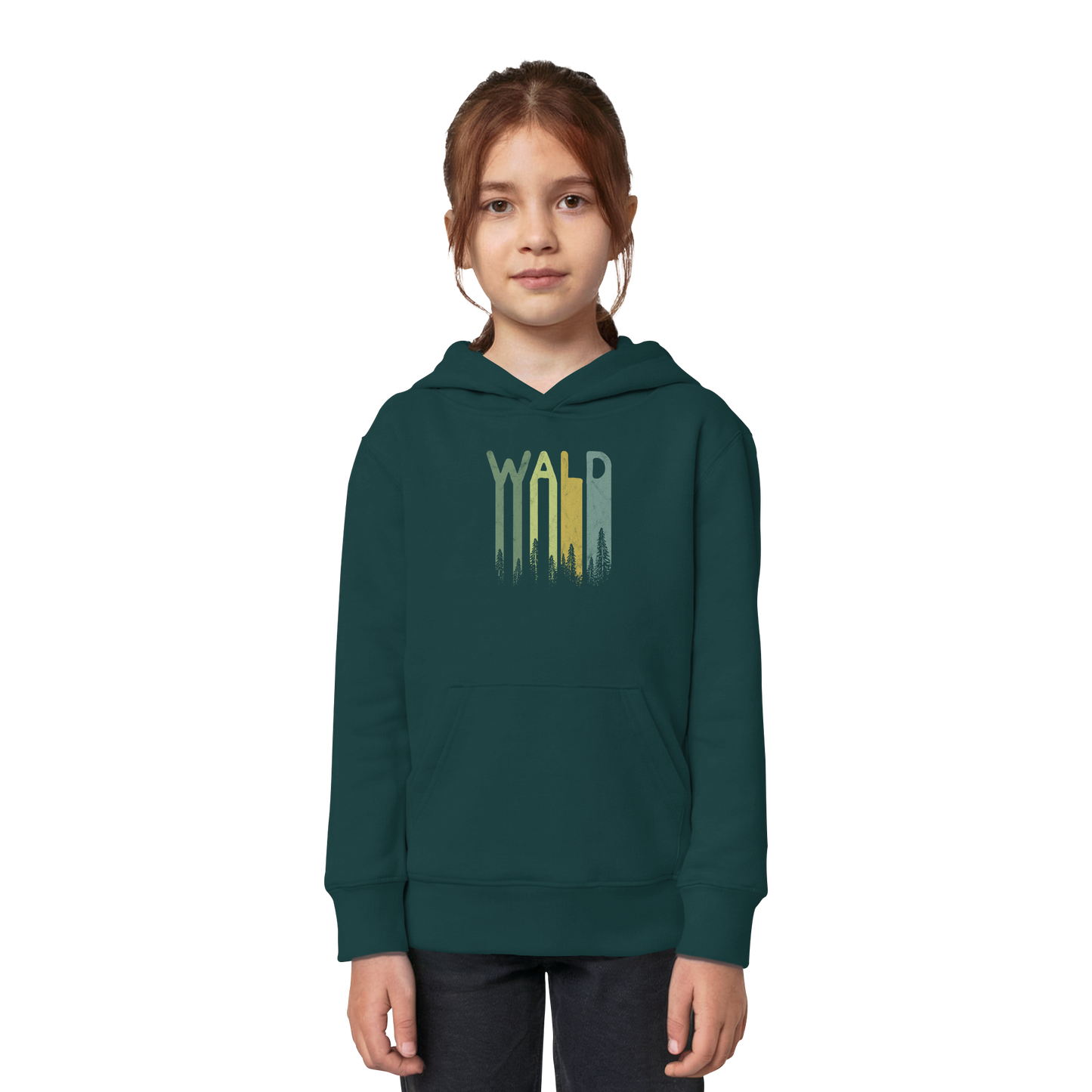 Wald Retro Forst Schriftzug - Kids Organic Hoodie
