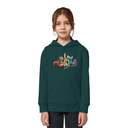 Regenbogen Tiere für Freundschaft, Toleranz und Vielfalt - Kids Organic Hoodie