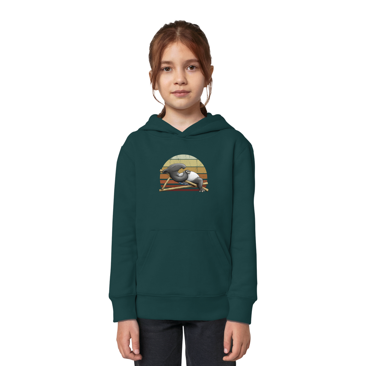 Lässiger Retro Sundown Tapir - Kids Organic Hoodie
