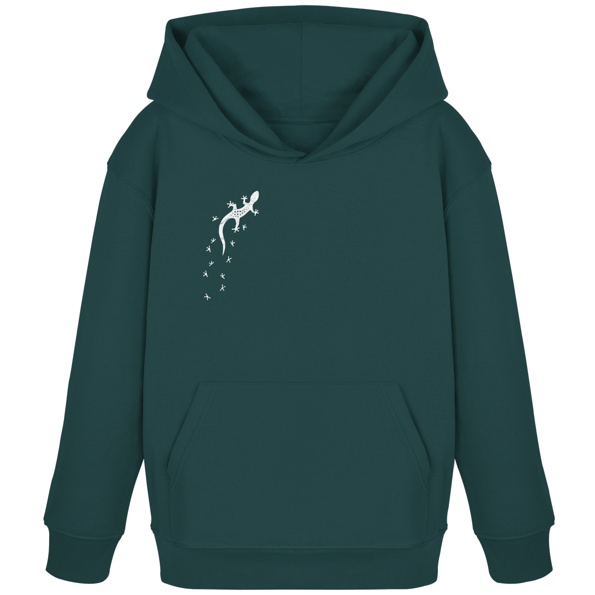 Gecko Eidechse Silhouette hell - Kids Organic Hoodie