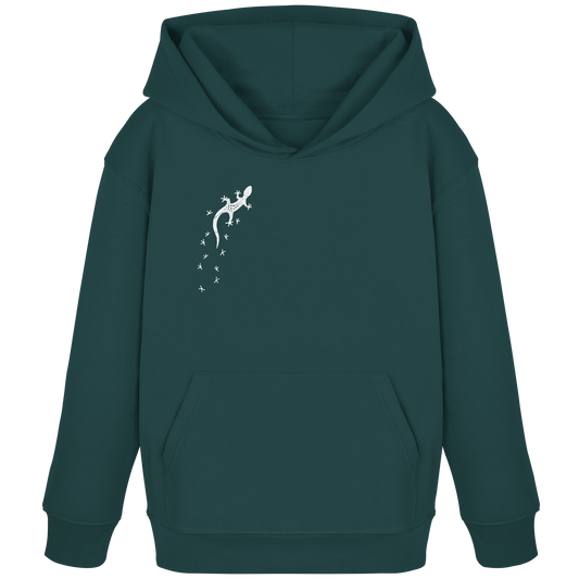 Gecko Eidechse Silhouette hell - Kids Organic Hoodie