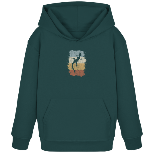 Retro Gecko Salamander Silhouette - Kids Organic Hoodie