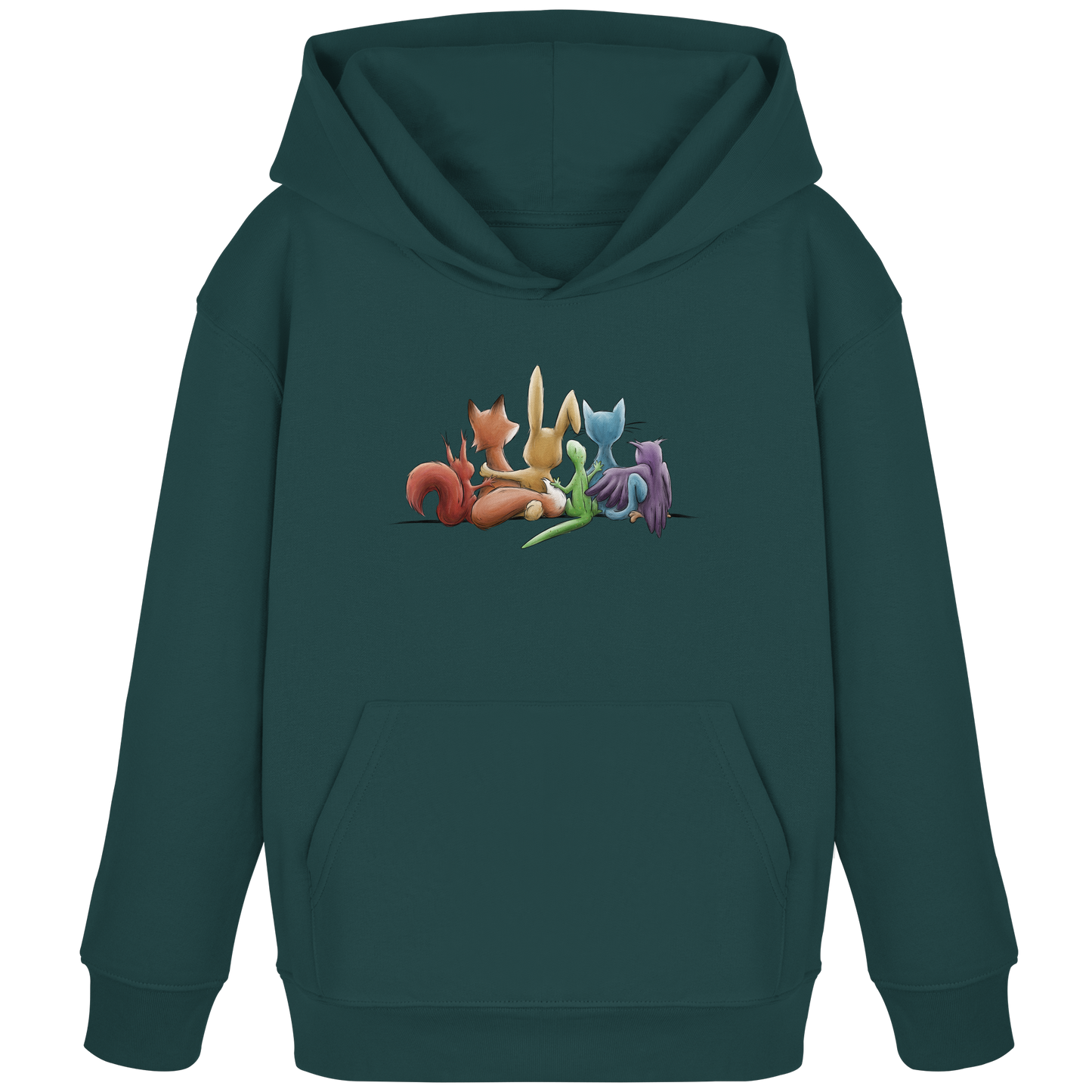 Regenbogen Tiere für Freundschaft, Toleranz und Vielfalt - Kids Organic Hoodie