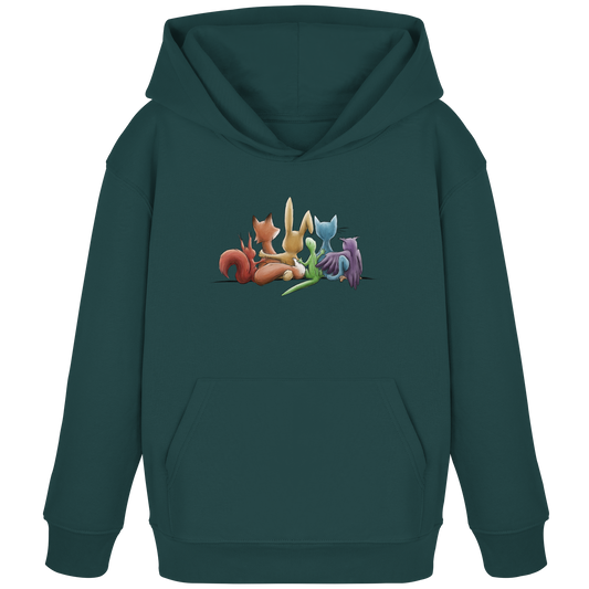 Regenbogen Tiere für Freundschaft, Toleranz und Vielfalt - Kids Organic Hoodie
