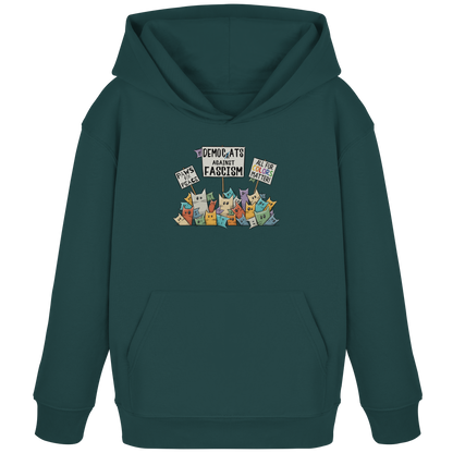Demo-Katzen gegen Faschismus und für Vielfalt - Kids Organic Hoodie
