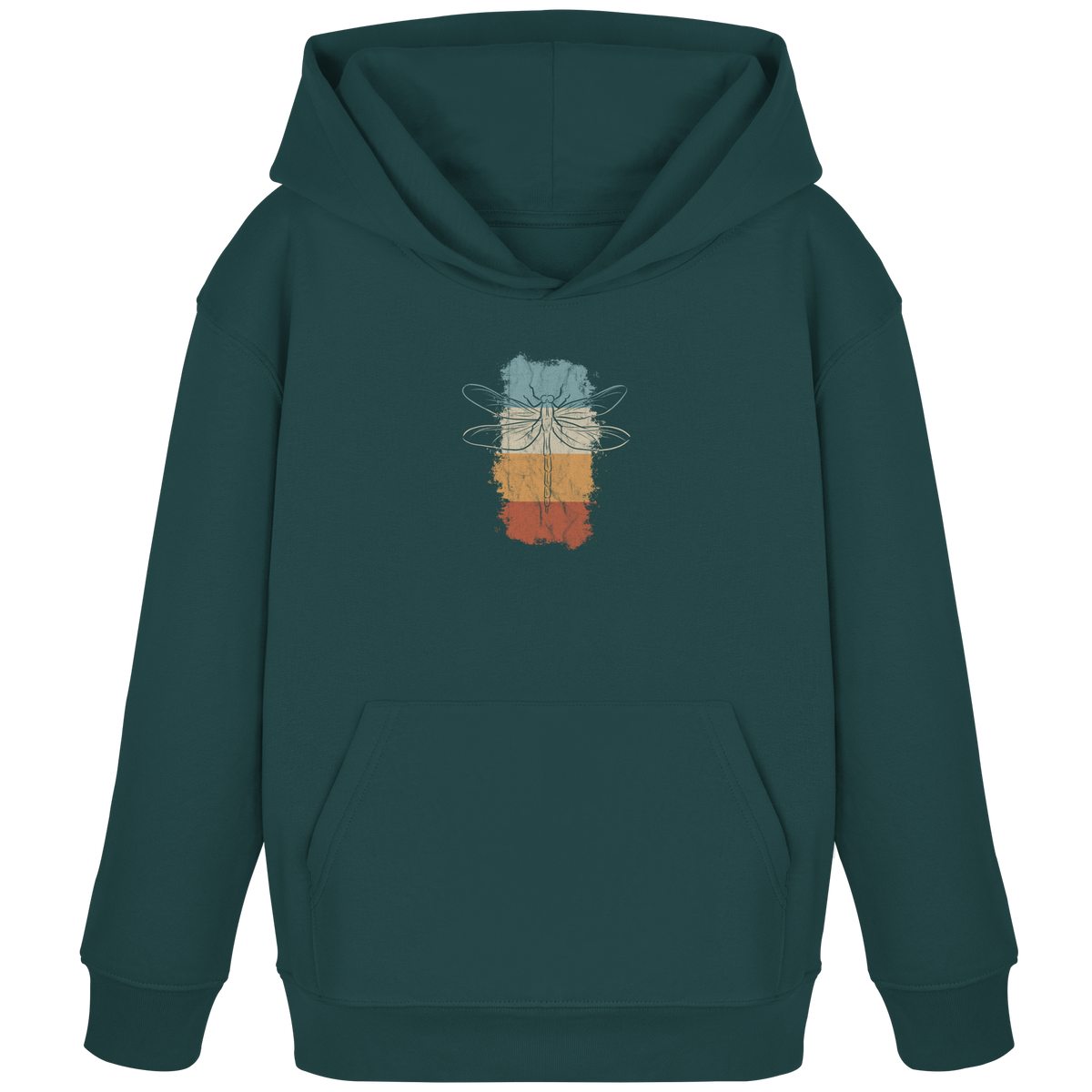 Retro Kunst Libelle | Vintage Dragonfly - Kids Organic Hoodie