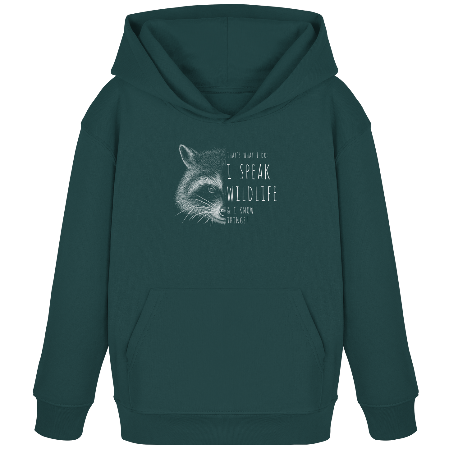 I Speak Wildlife And I Know Waschbär - Kids Organic Hoodie