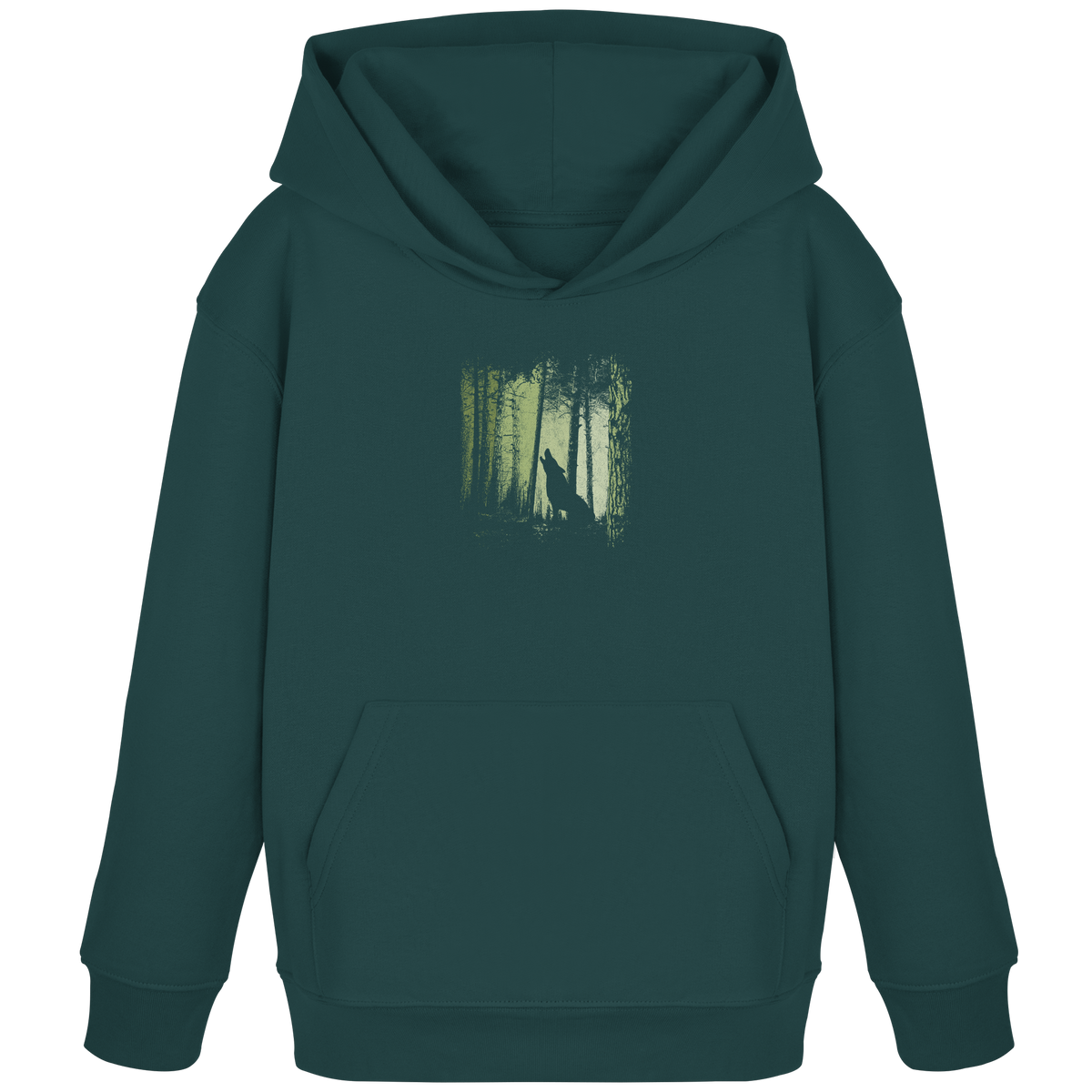 Einsamer Wolf im Zwielicht Wald  - Kids Organic Hoodie