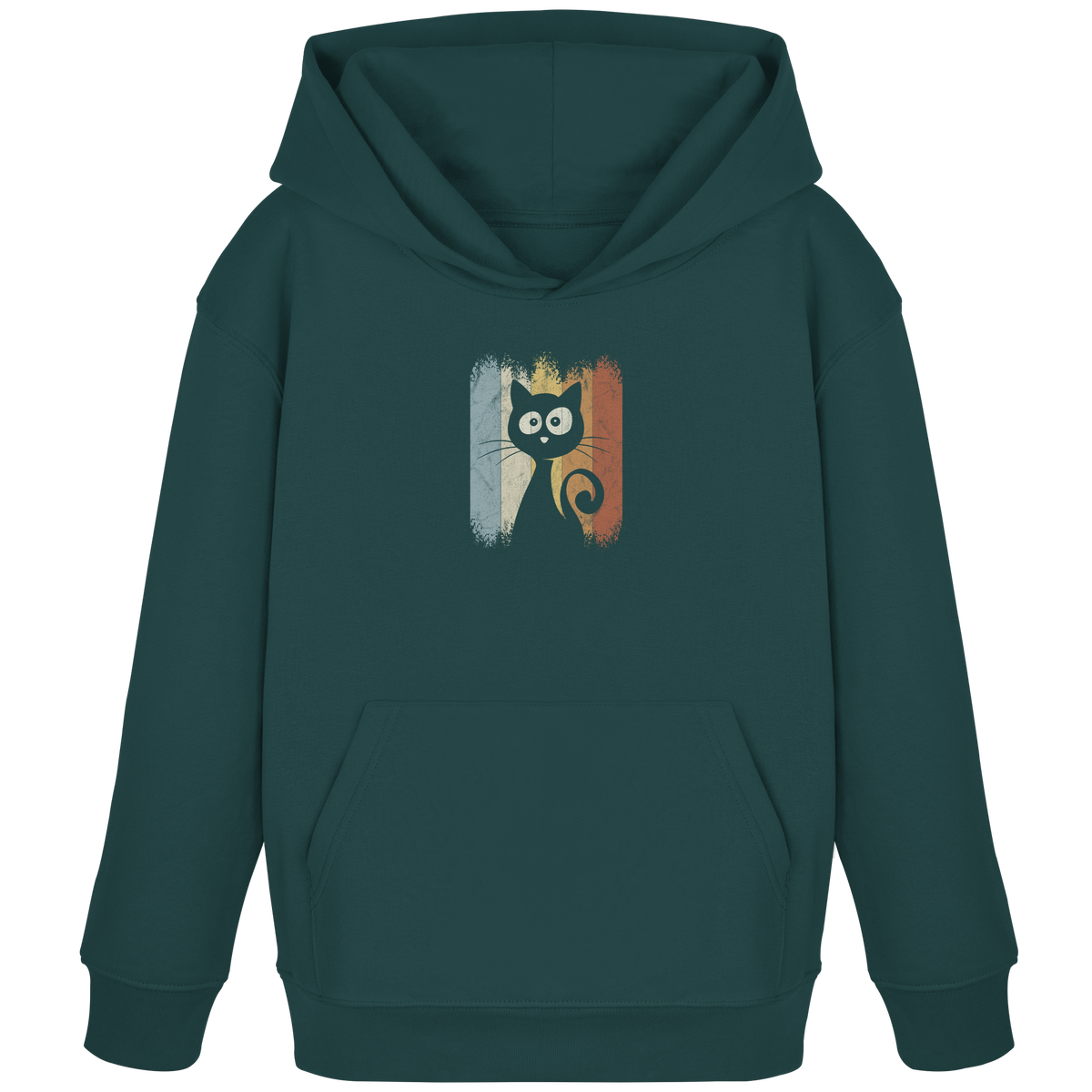 Retro Katze Silhouette - Kids Organic Hoodie
