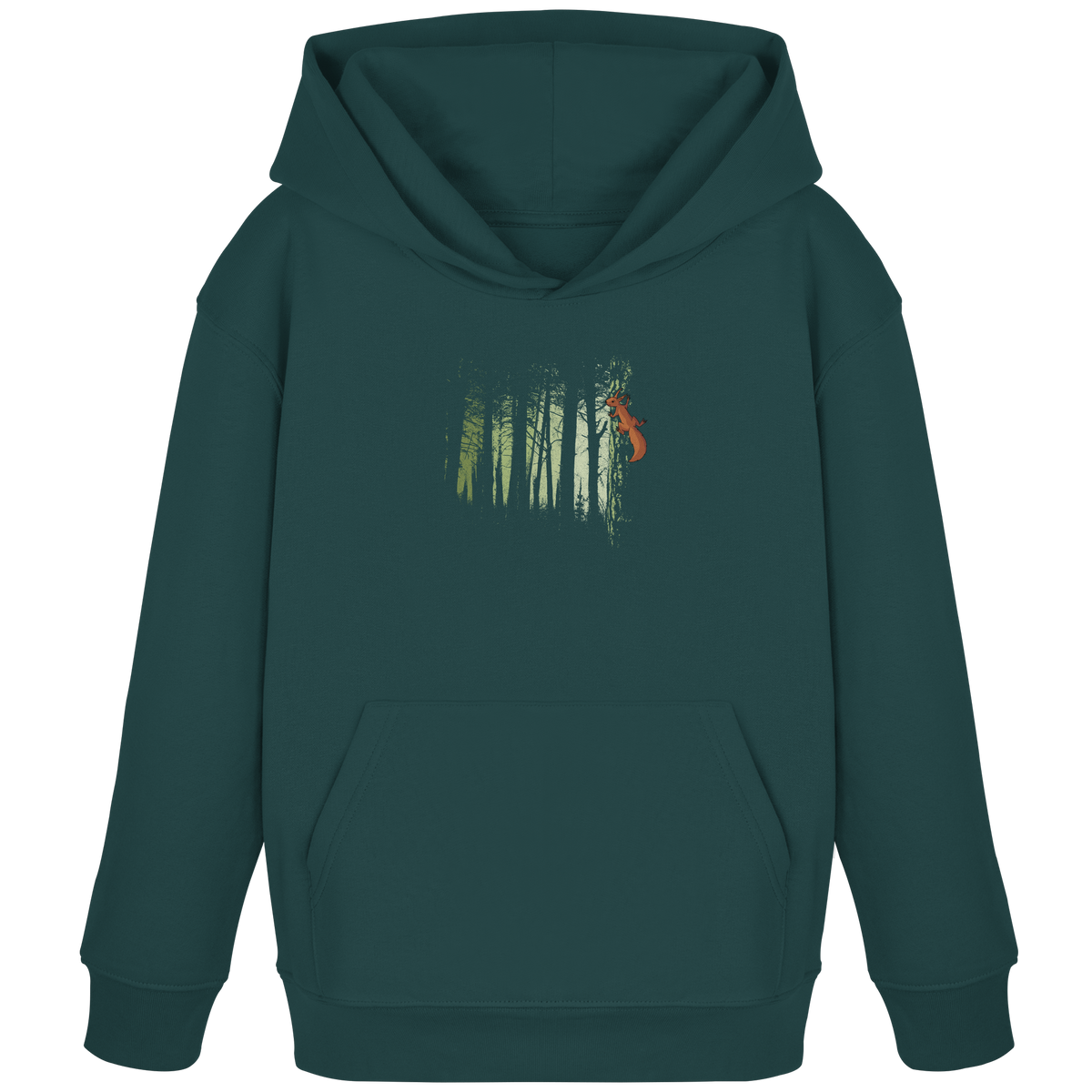 Eichhörnchen im Zwielicht-Wald - Kids Organic Hoodie
