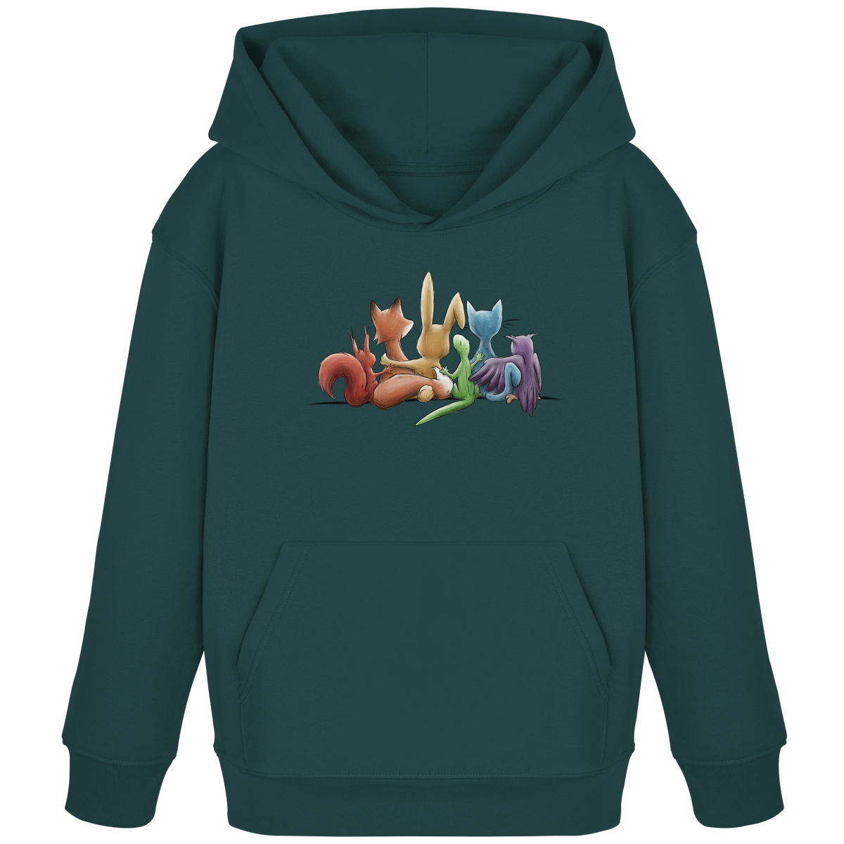 Regenbogen Tiere für Freundschaft, Toleranz und Vielfalt - Kids Organic Hoodie