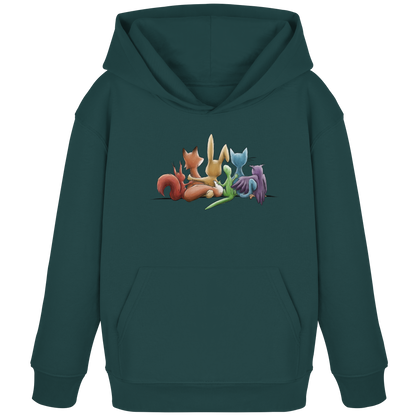 Regenbogen Tiere für Freundschaft, Toleranz und Vielfalt - Kids Organic Hoodie