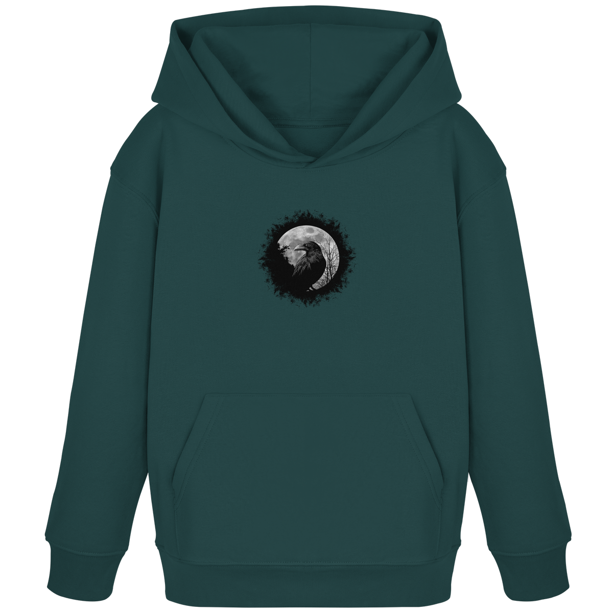 Schwarzer Rabe bei Vollmond  - Kids Organic Hoodie