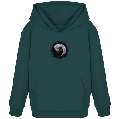 Schwarzer Rabe bei Vollmond  - Kids Organic Hoodie