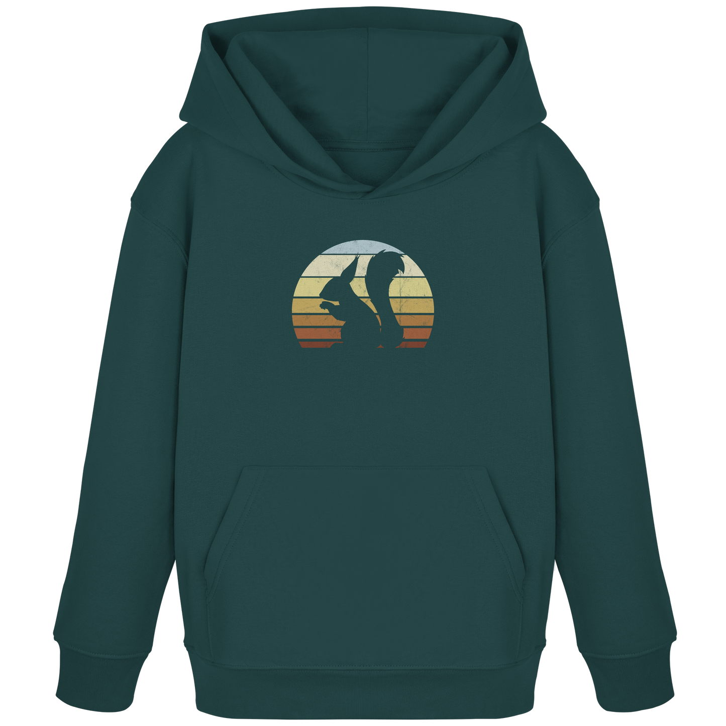 Retro Eichhörnchen Silhouette - Kids Organic Hoodie
