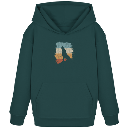 Retro Style lässig heulender Wolf  - Kids Organic Hoodie
