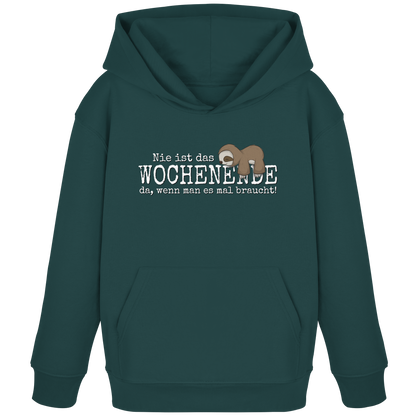 Kawaii Faultier Wochenende - Kids Organic Hoodie
