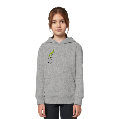 Kletternder Gecko mit Spuren - Kids Organic Hoodie