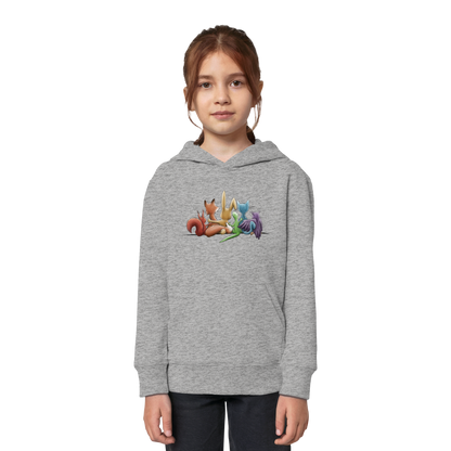 Regenbogen Tiere für Freundschaft, Toleranz und Vielfalt - Kids Organic Hoodie