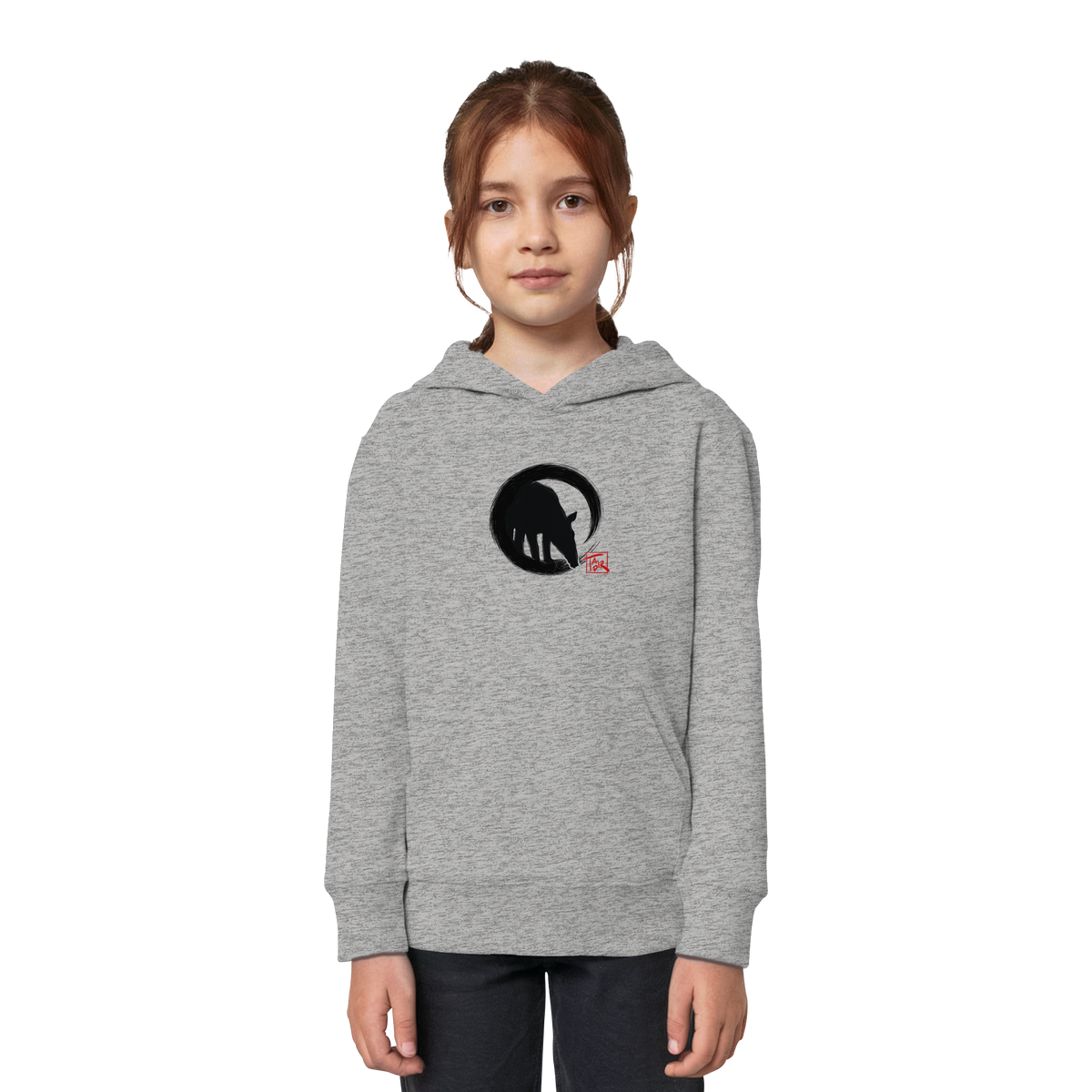 Zen Tapir im japanischen Enso Kreis - Kids Organic Hoodie