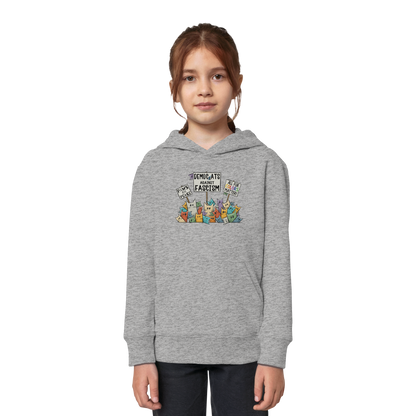 Demo-Katzen gegen Faschismus und für Vielfalt - Kids Organic Hoodie