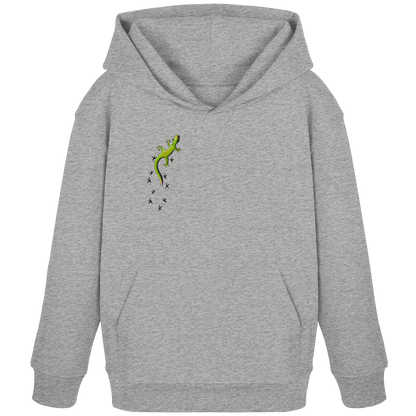 Kletternder Gecko mit Spuren - Kids Organic Hoodie