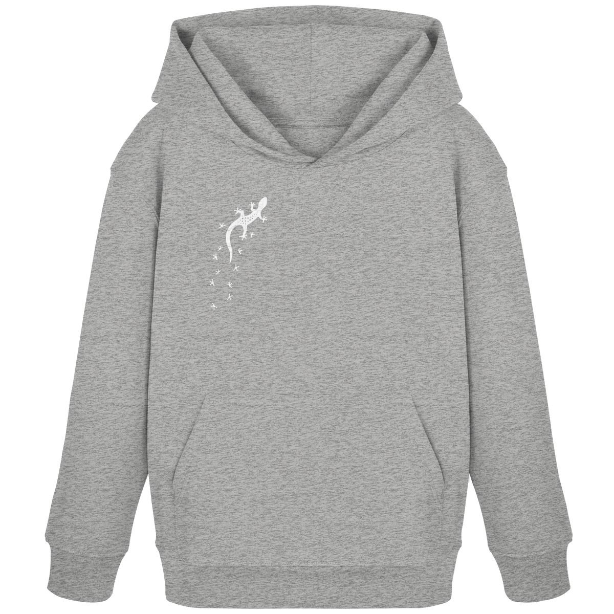 Gecko Eidechse Silhouette hell - Kids Organic Hoodie
