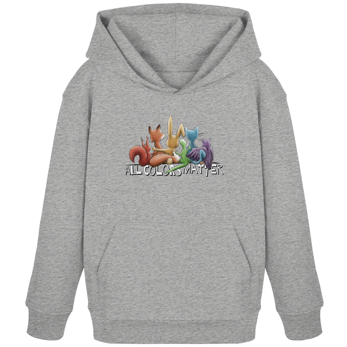 All Colors Matter! Regenbogen Tiere für Vielfalt - Kids Organic Hoodie