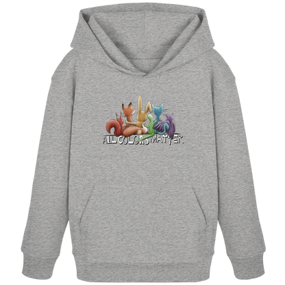 All Colors Matter! Regenbogen Tiere für Vielfalt - Kids Organic Hoodie