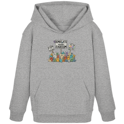 Demo-Katzen gegen Faschismus und für Vielfalt - Kids Organic Hoodie