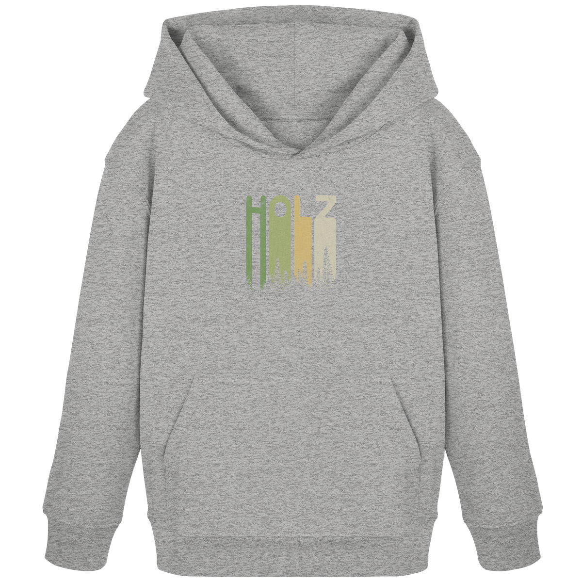 Holz Retro Wald Schriftzug - Kids Organic Hoodie