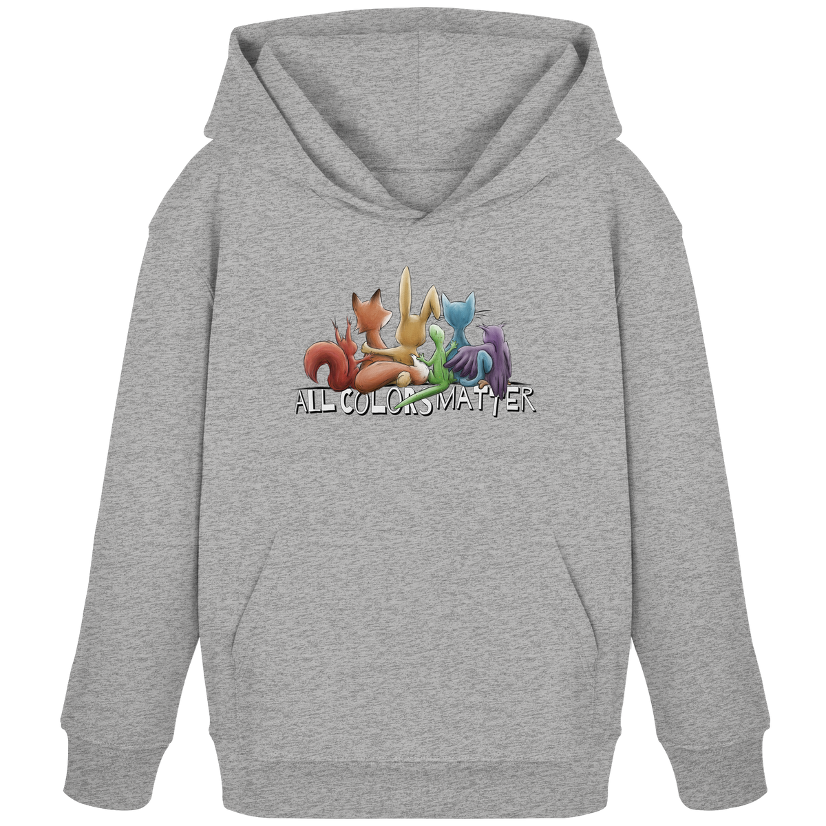 All Colors Matter! Regenbogen Tiere für Vielfalt - Kids Organic Hoodie