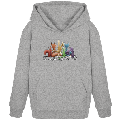 All Colors Matter! Regenbogen Tiere für Vielfalt - Kids Organic Hoodie