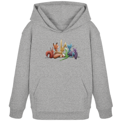 Regenbogen Tiere für Freundschaft, Toleranz und Vielfalt - Kids Organic Hoodie
