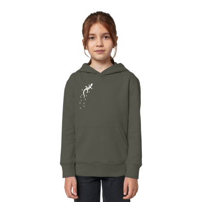 Gecko Eidechse Silhouette hell - Kids Organic Hoodie