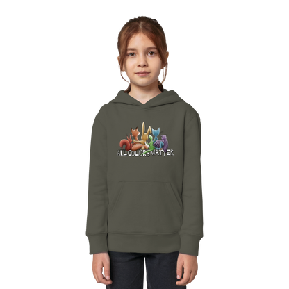All Colors Matter! Regenbogen Tiere für Vielfalt - Kids Organic Hoodie