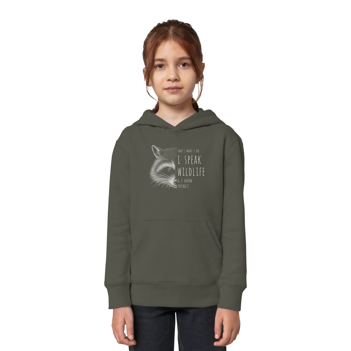 I Speak Wildlife And I Know Waschbär - Kids Organic Hoodie